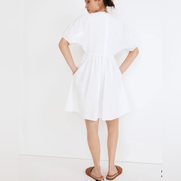 Madewell NNT Embroidered Poplin V-Neck Mini Dress SIZE XL with pockets - Picture 6 of 14